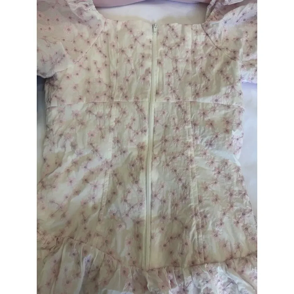 GB Girls Size 10 Dress Lot of 2 Pink White Ditsy Floral Fit & Flare Summer Party